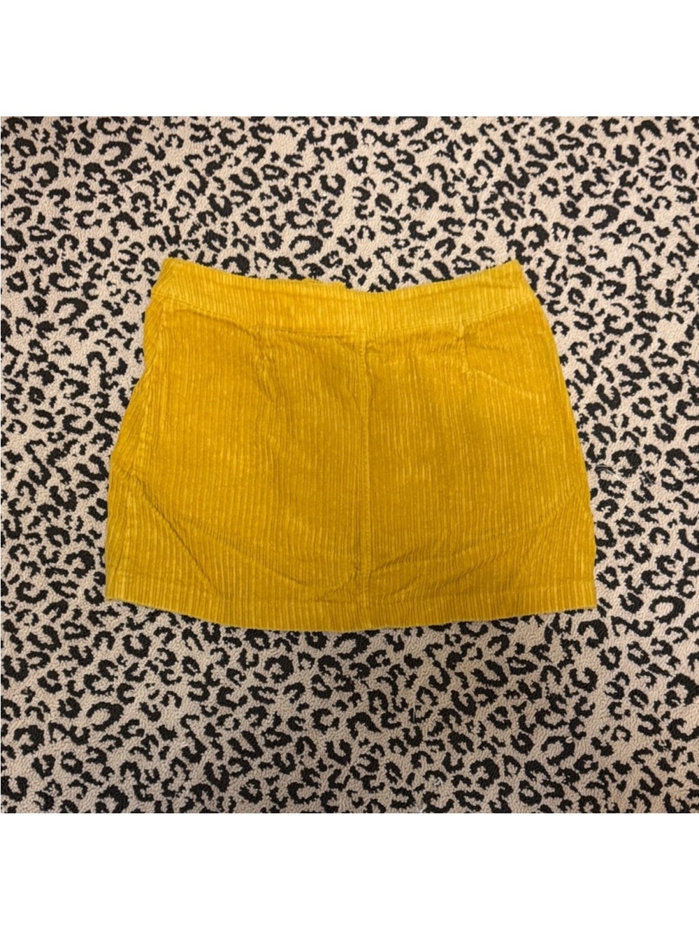 Sky and Sparrow Yellow Corduroy Button-Front Mini Skirt - Picture 5 of 8